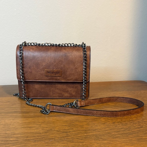 Wrangler Handbags - Wrangler Deep Brown Flap Crossbody Purse